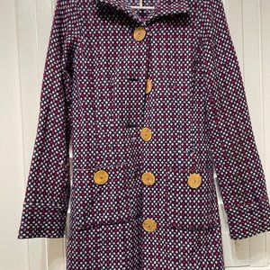 Free People Purple Plaid Long Lacket